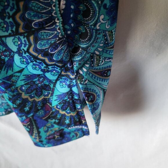 NEW Heritage Charm XXL 2X Plus Peacock Print Top rhinestones pullover NWT blouse - Picture 9 of 11